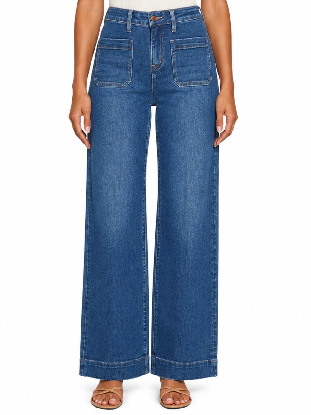 KUNMI Women's Jeans High Waisted Denim Pants with Pockets. NEW